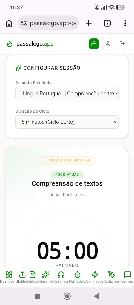 Tela do celular 2